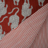 Double-sided quilted Block print - Little Tiger Gray Red - Calissone
