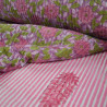 Double-sided quilted Block print - Rose bush - Calissone