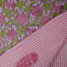 Double-sided quilted Block print - Rose bush - Calissone