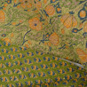Double-sided quilted Block print - Khaki Bloom - Calissone