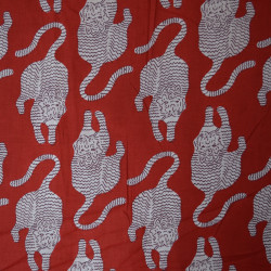 Tissu indienne Tigre rouge - Calissone
