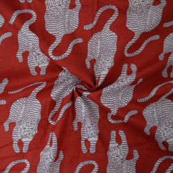 Tissu indienne Tigre rouge - Calissone
