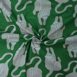 Indian fabric Green Tiger - Calissone