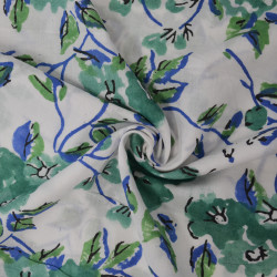 Tissu indienne feuillage light - Calissone