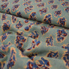Indian floral fabric - Aqua flower - Calissone