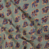 Indian floral fabric - Aqua flower - Calissone