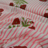Tissu indienne fleurs et rayures - Rose Rouge - Calissone