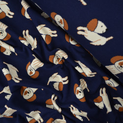 Sweat léger chiens mignons - Bleu marine - Calissone