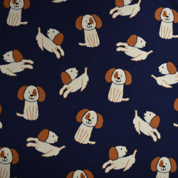 Sweat léger chiens mignons - Bleu marine - Calissone