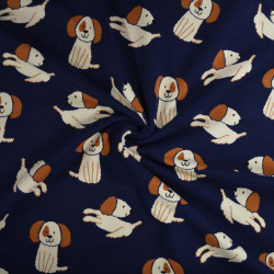 Sweat léger chiens mignons - Bleu marine - Calissone
