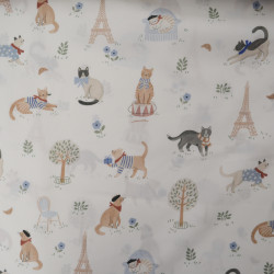 Cotton poplin French cats - Calissone
