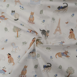 Popeline de coton Chats français - Calissone