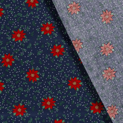 Christmas Cotton Poplin -Navy Blue - Calissone