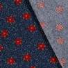 Popeline de Coton de Noël -Bleu marine - Calissone