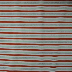 Lurex striped jersey - Terracotta and green - Calissone