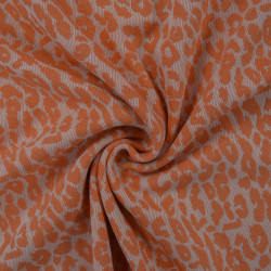 Maille jacquard léopard - Orange - Calissone