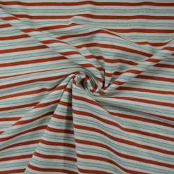 Lurex striped jersey - Terracotta and green - Calissone