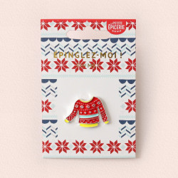 Broche pin's émaillé pull de Noël - Calissone