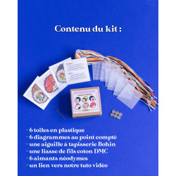 Kit Magnets canevas - Christmas Trees - Calissone