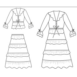 Pattern Blouse Dress Petticoat Calienna - Calissone
