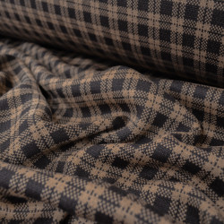 Checked heather wool knit - Chocolate - Calissone