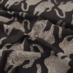 Indian fabric black tiger - Calissone