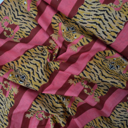 Tissu indienne Tigre Old Pink - Calissone