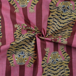 Tissu indienne Tigre Old Pink - Calissone