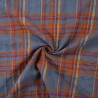 Cotton seersucker tartan - Purple and orange - Calissone