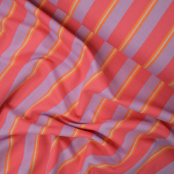 Jersey viscose à rayures - Rouge et violet - Calissone