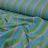 Striped viscose jersey - Green and petrol blue - Calissone