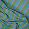 Striped viscose jersey - Green and petrol blue - Calissone
