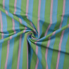 Striped viscose jersey - Green and petrol blue - Calissone