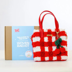 Kit de sac fourre-tout tissé - Vichy rouge - Craft Club - Calissone