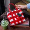 Woven Tote Bag Kit - Red Gingham - Craft Club - Calissone