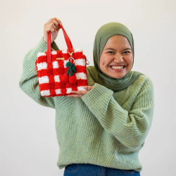 Woven Tote Bag Kit - Red Gingham - Craft Club - Calissone