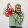Woven Tote Bag Kit - Red Gingham - Craft Club - Calissone