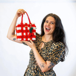 Woven Tote Bag Kit - Red Gingham - Craft Club - Calissone