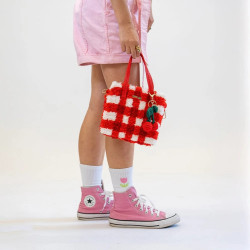 Woven Tote Bag Kit - Red Gingham - Craft Club - Calissone