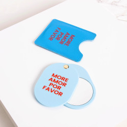Miroir de poche bleu - More amor por favor - Calissone