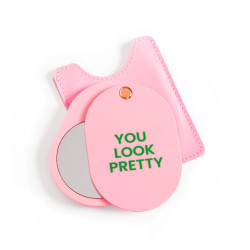 Miroir de poche rose - You look pretty - Calissone