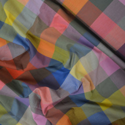 Coton aquarelle à carreaux - Bilberry - Calissone