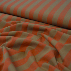 Coton Lin rayures corail - Hampstead - Calissone