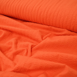 Bright orange seersucker cotton - Dynamite - Calissone