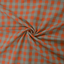 Coton Lin vichy corail - Betsy - Calissone