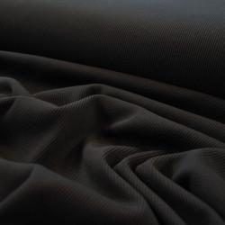 COUPON Jersey de coton uni fines côtes - Noir - Calissone