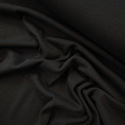 COUPON Plain fine rib cotton jersey - Black - Calissone
