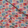 Coton Mini Market - Rose et bleu - Calissone