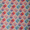 Coton Mini Market - Rose et bleu - Calissone