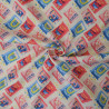 Coton Mini Market - Rose et bleu - Calissone